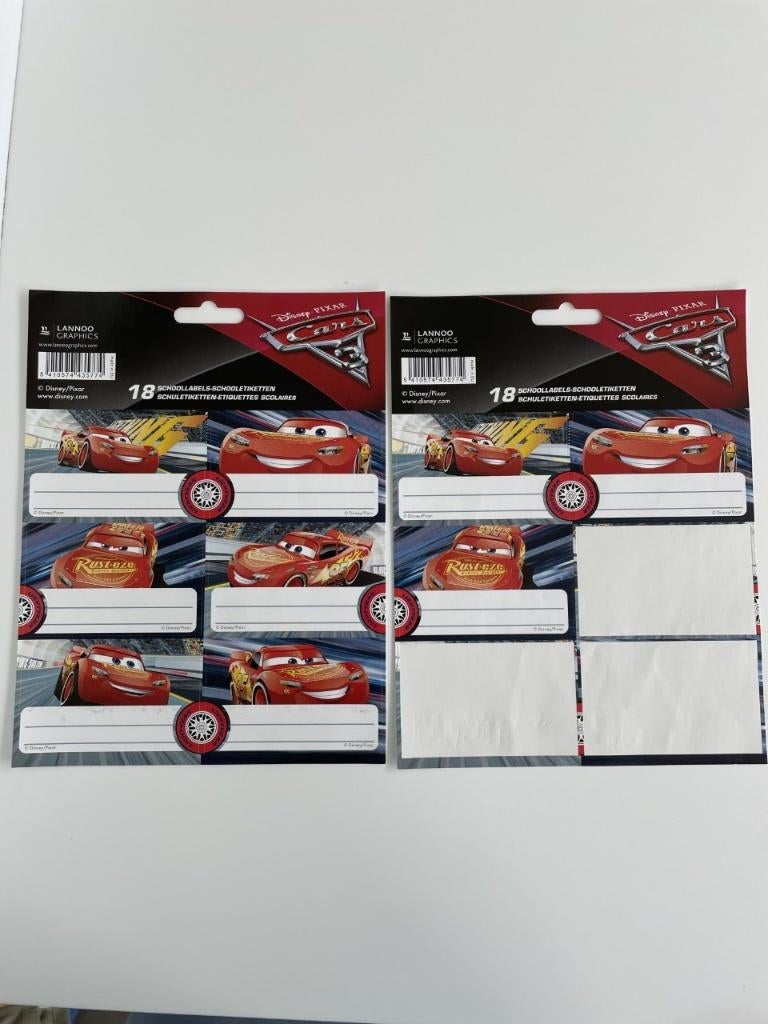 9 Etiketten van Cars + gratis magazines en Cars tatoo's, Diversen, Ophalen of Verzenden, Nieuw