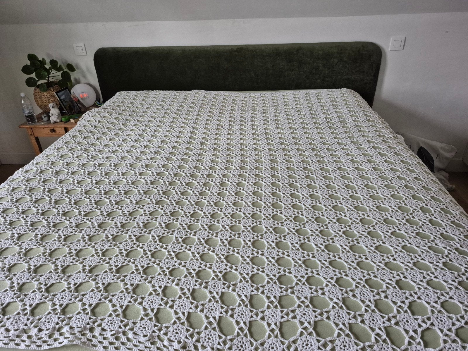 handgemaakte bedsprei vintage tweepersoonsbed, Huis en Inrichting, Ophalen, Zo goed als nieuw, Katoen