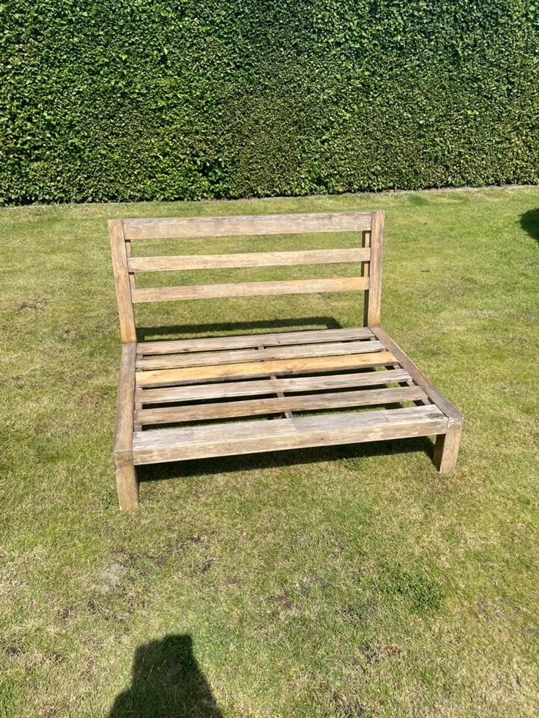 Houten terrasbank, Ophalen, Gebruikt
