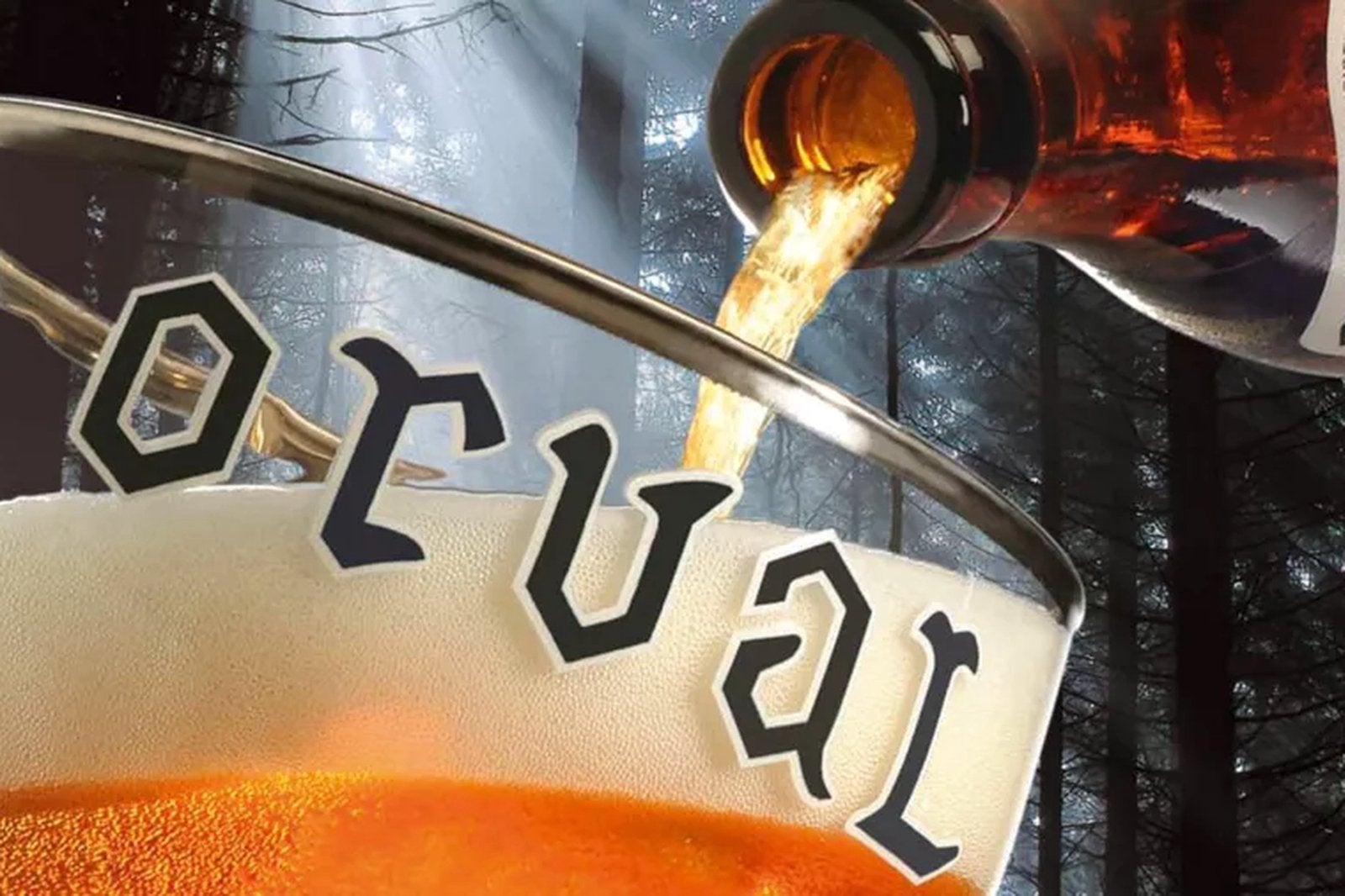 Metalen reclamebord Orval glas fles - retro vintage mancave, Verzamelen, Ophalen of Verzenden, Nieuw, Reclamebord, Plaat of Schild