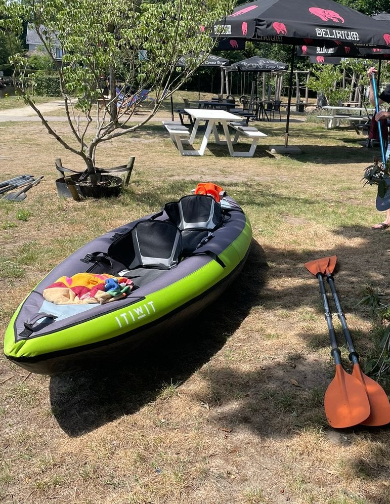 Itiwit kajak 2 personen + pomp en peddels., Watersport en Boten, Ophalen, Opblaasbaar, Zo goed als nieuw, 2-persoons