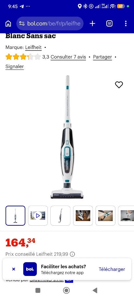 Vacuum cleaner leifheit, Enlèvement