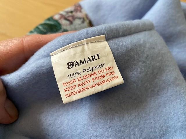 Lichtblauw rechthoekig fleece-dekentje Damart, Ophalen of Verzenden, Gebruikt
