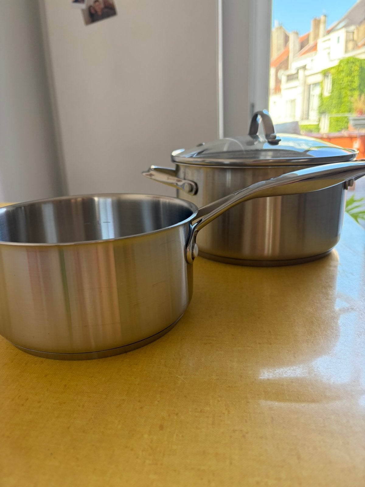 Twee potten (1L en 2L), Ophalen, Gebruikt