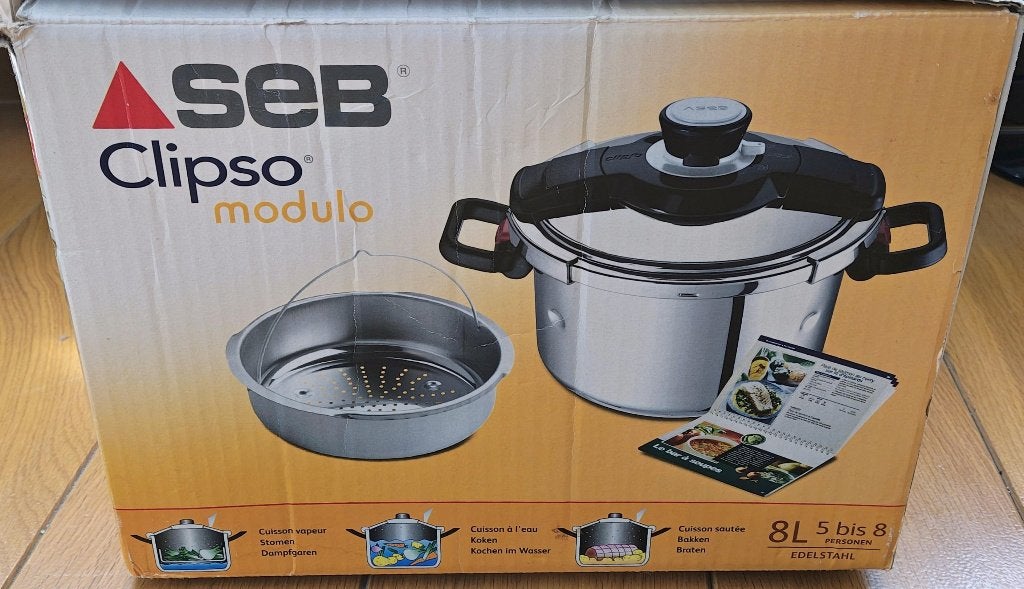 Cocotte minute SEB Clipso Modulo de 8 litres, Maison & Meubles, Inox, Enlèvement, Utilisé, Plaque céramique