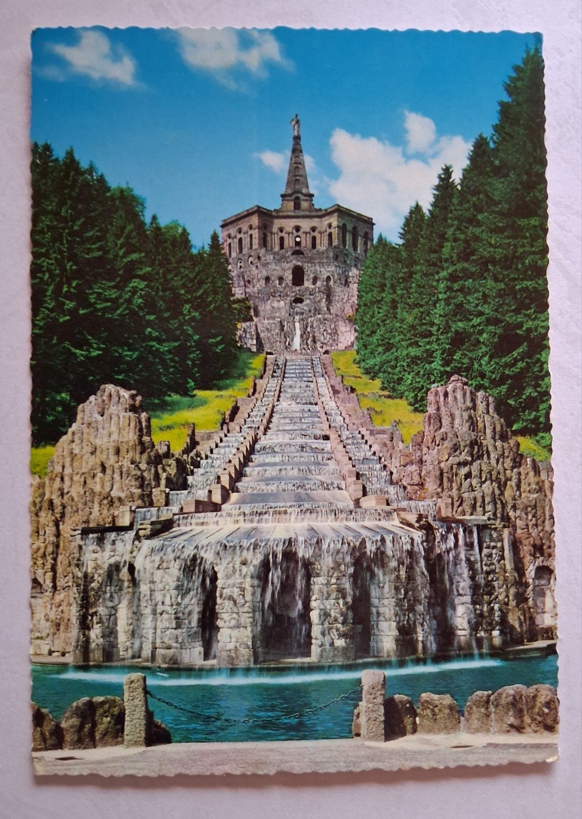 postkaart Het Hercules monument in Kassel (Duitsland), Collections, Cartes postales | Étranger, Enlèvement ou Envoi, Allemagne