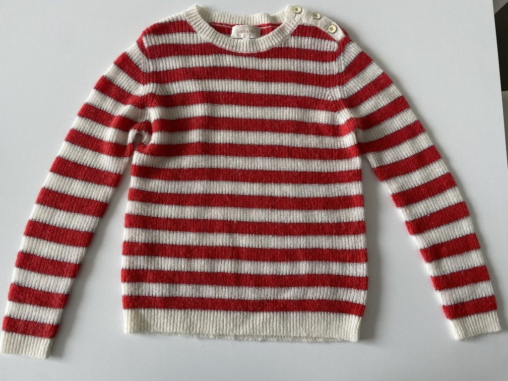 Rood/wit gebreide trui van Grace & Mila, maat S, Grace & Mila, Nieuw, Ophalen of Verzenden, Maat 36 (S)