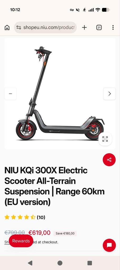 Niu KQi300X - ex demo model, Fietsen en Brommers, Ophalen, Zo goed als nieuw, Elektrische step (E-scooter), NIU