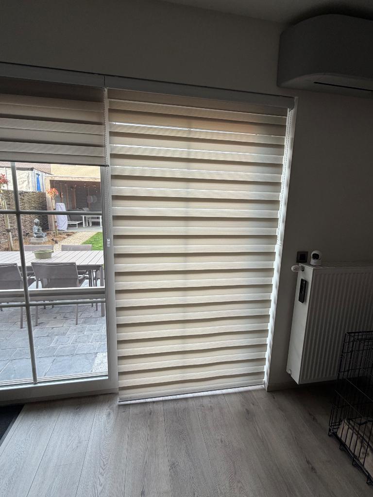 4x Duo rolgordijnen H220 x B120, Huis en Inrichting, Ophalen, Crème, Gebruikt, 100 tot 150 cm