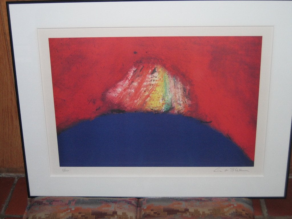 Litho Luc De Blok in kader Schleiper, Antiquités & Art, Avec verre, Enlèvement