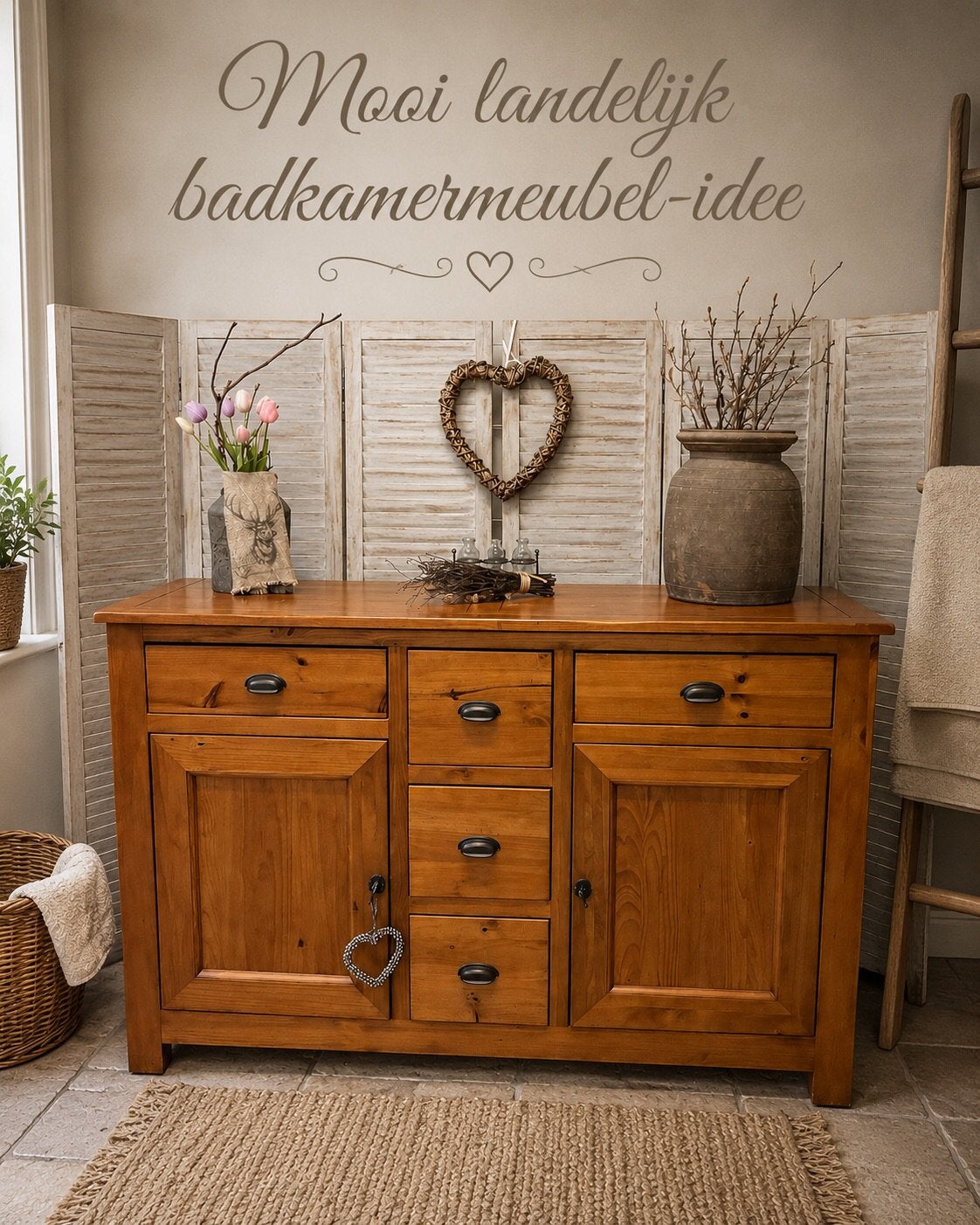 Landelijk badkamermeubel idee, Huis en Inrichting, Ophalen, Zo goed als nieuw