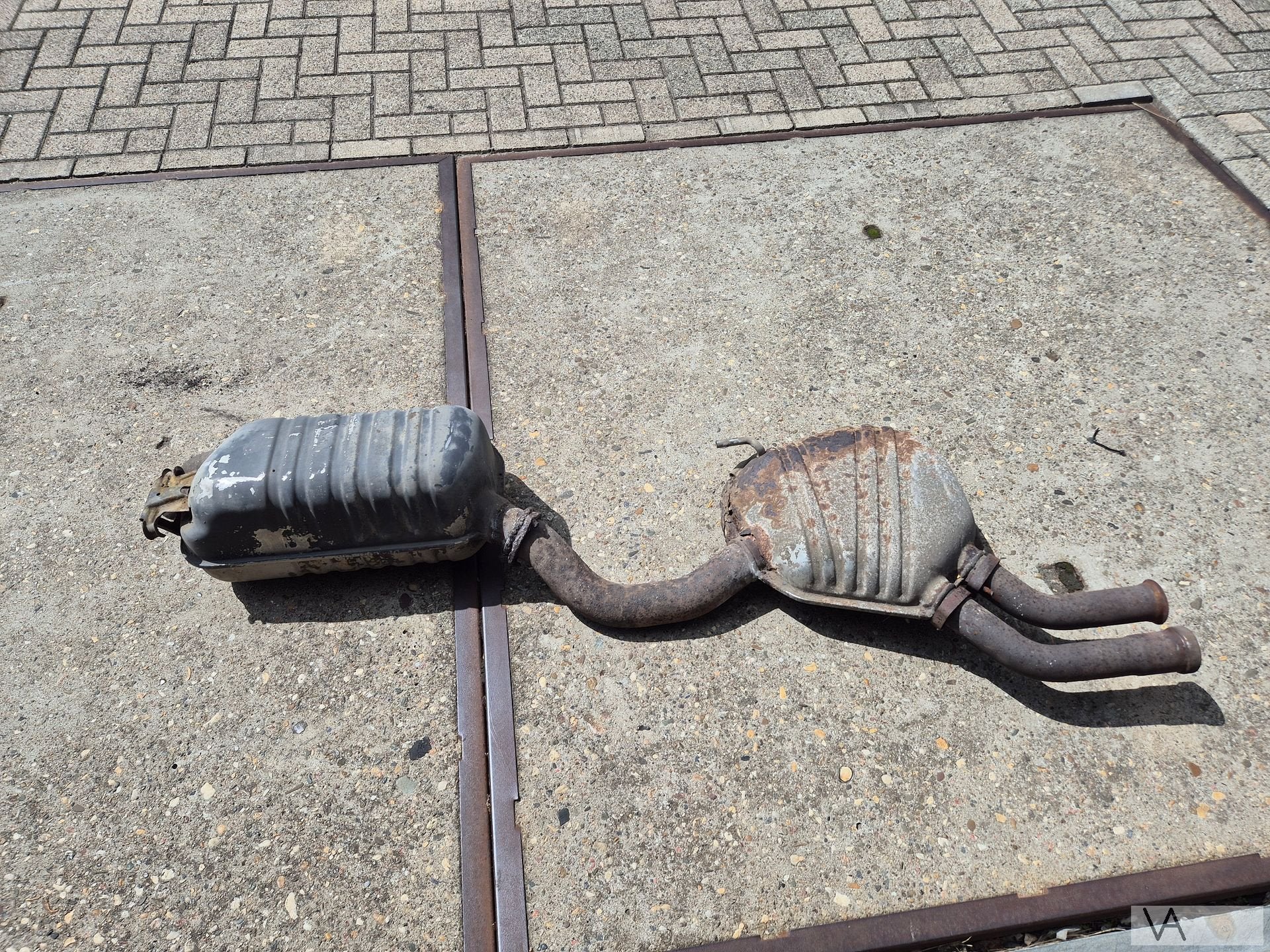 Uitlaat midden plus einddemper Mercedes SL R129 1294910001, Gebruikt, -, Ophalen of Verzenden, -