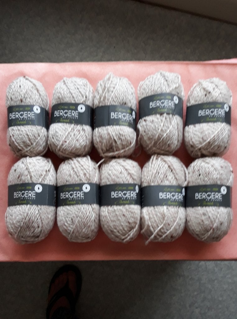 10 stuks Bergére de France TWEED wol garen beige gemel NIEUW, Hobby en Vrije tijd, Ophalen, Nieuw, Breien of Haken, Wol of Garen