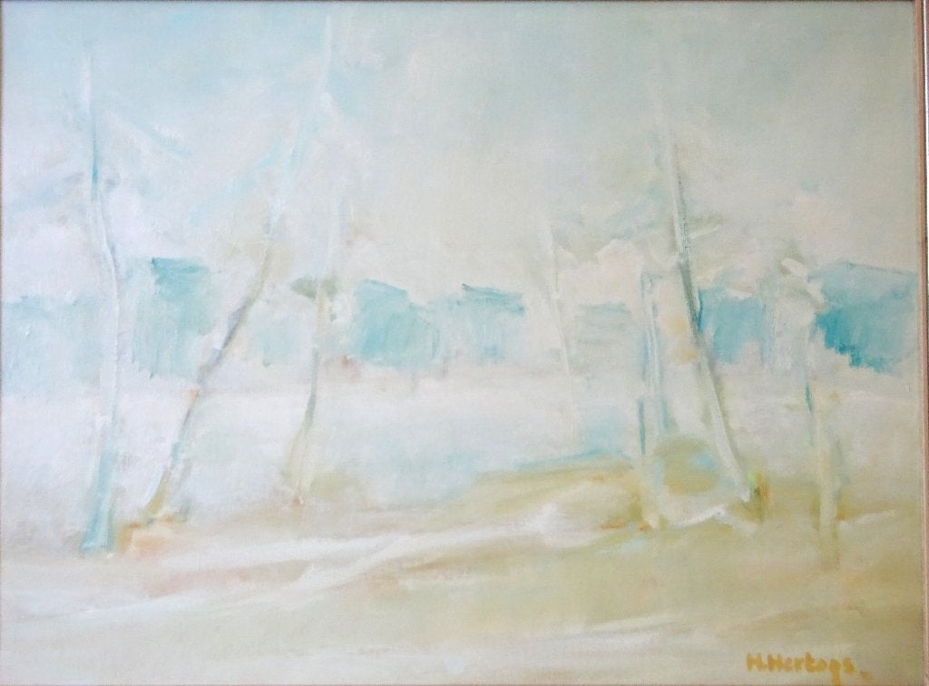 Herman Hertogs, December 1975, doek 60 x 80 cm,, Antiek en Kunst, Ophalen