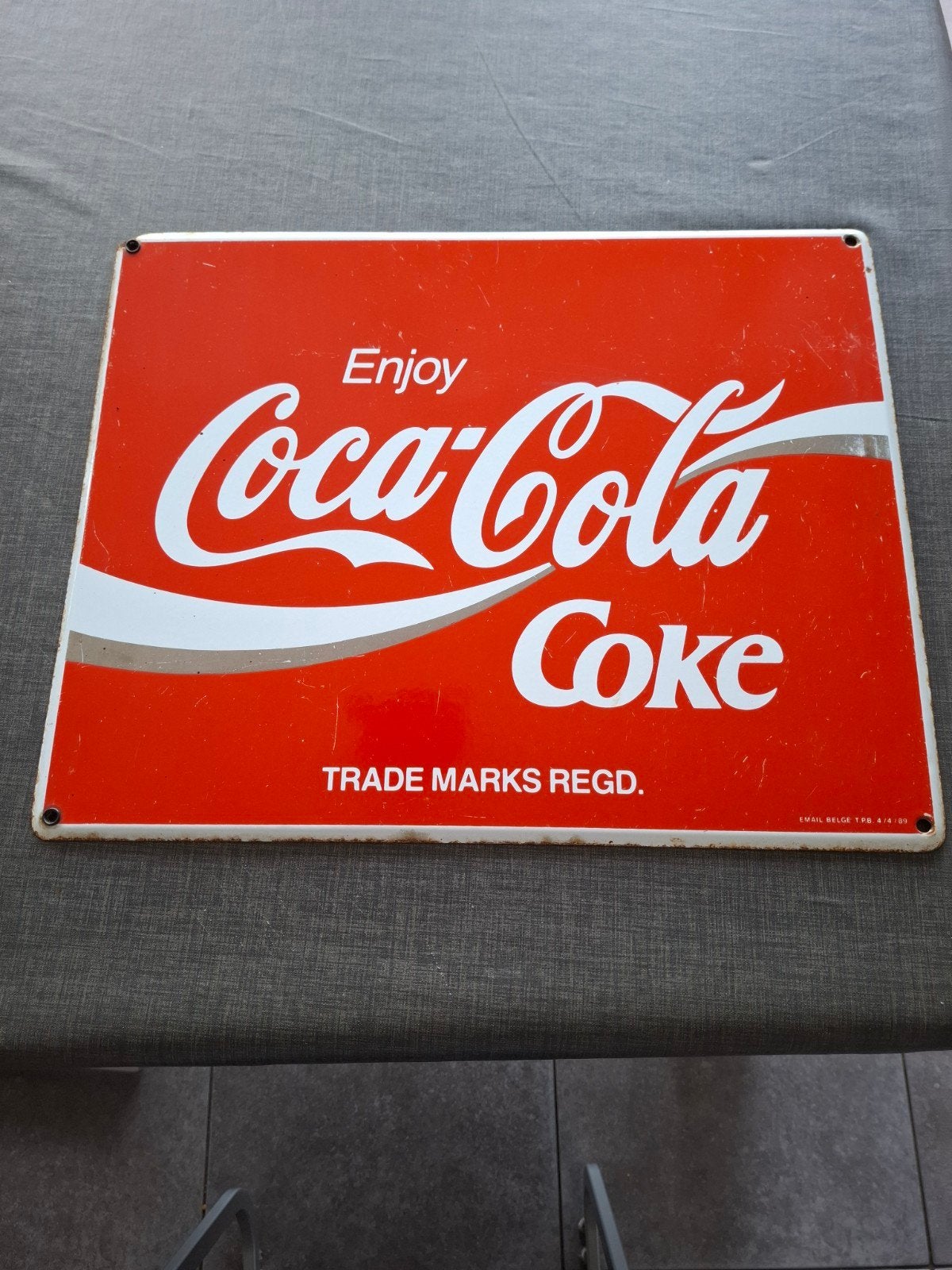 emaille bord coca cola, Verzamelen, Ophalen of Verzenden, Gebruikt, Reclamebord
