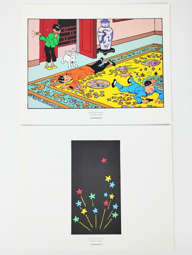 Planche Moulinsart Extrait du lotus bleu – 2010, Enlèvement ou Envoi, Tintin, Comme neuf, Image, Affiche ou Autocollant