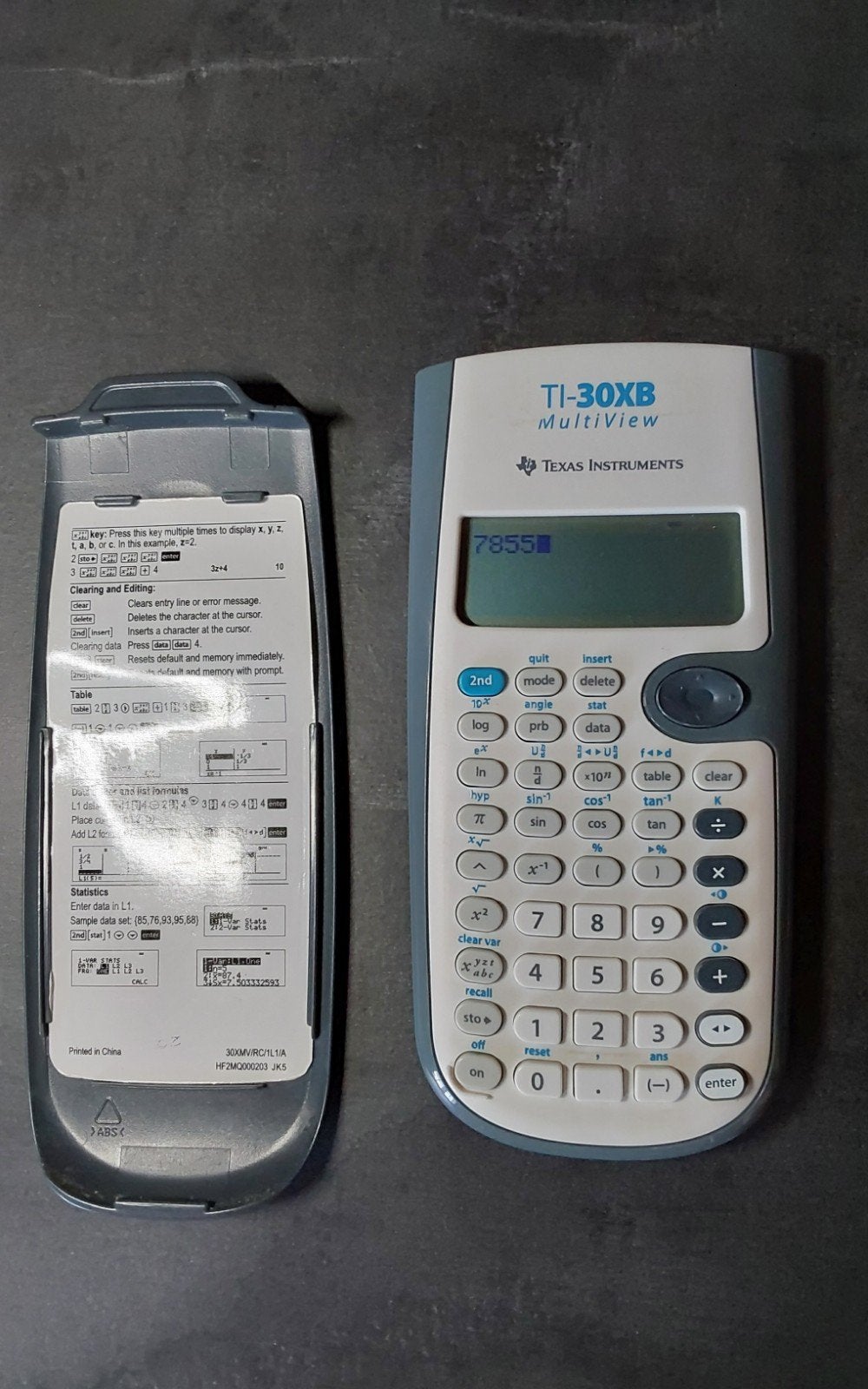 TI-30XB REKENMACHINE, Enlèvement