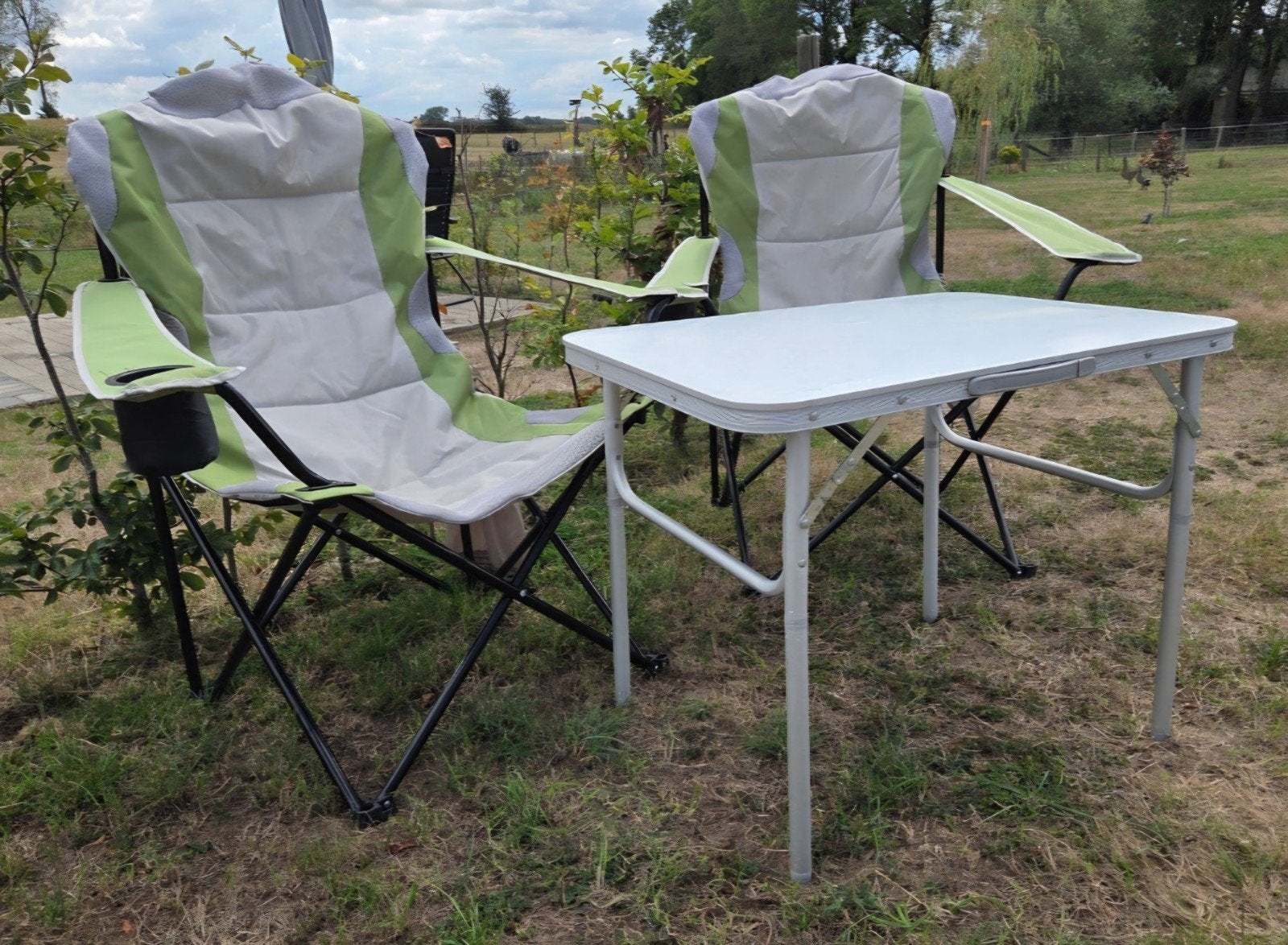 Plooistoelen en plooitafel., Caravans en Kamperen, Ophalen, Zo goed als nieuw, Campingmeubel-accessoire