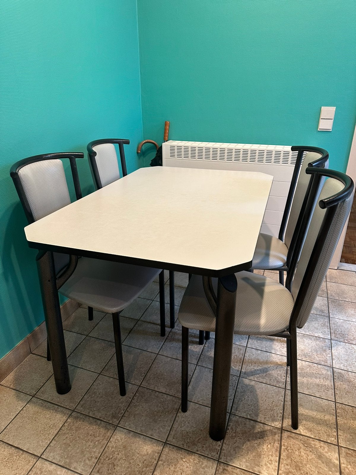 Keukentafel met 4 stoelen, Ophalen, Gebruikt, 75 cm of meer, 50 tot 100 cm