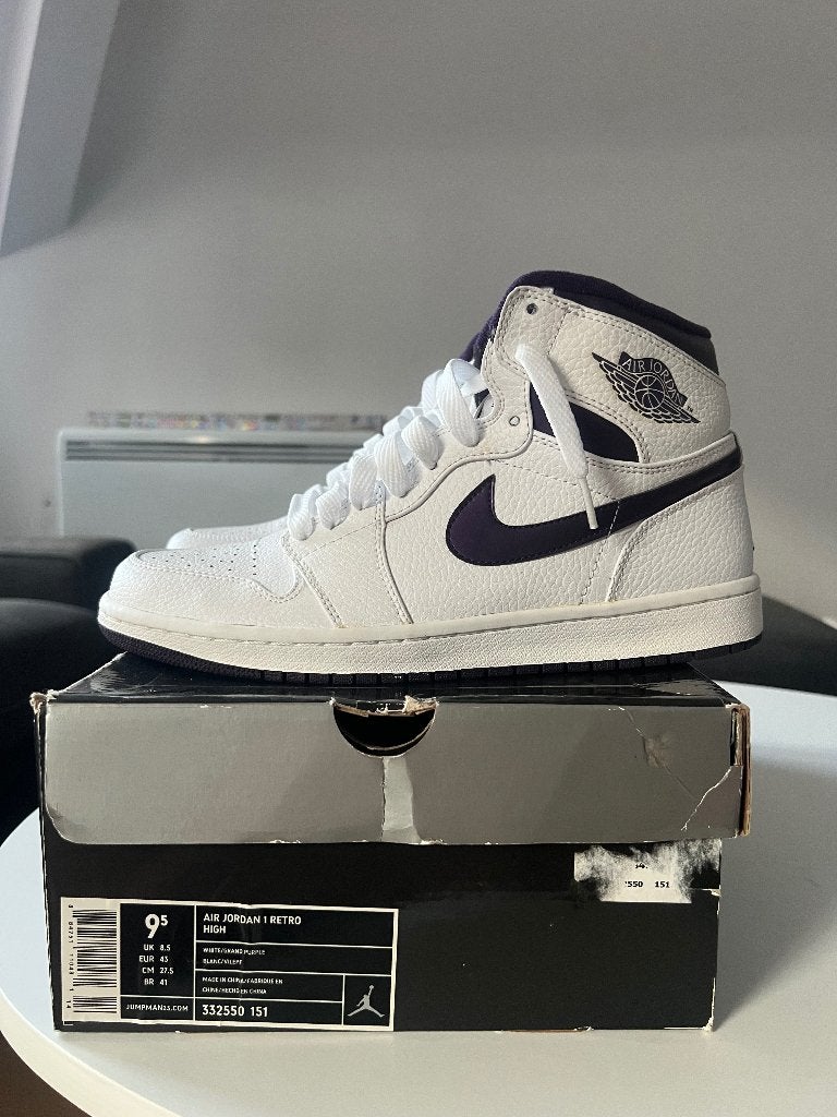 Jordan 1 high metallic purple T:43, Enlèvement ou Envoi, Comme neuf, Nike air jordan, Blanc