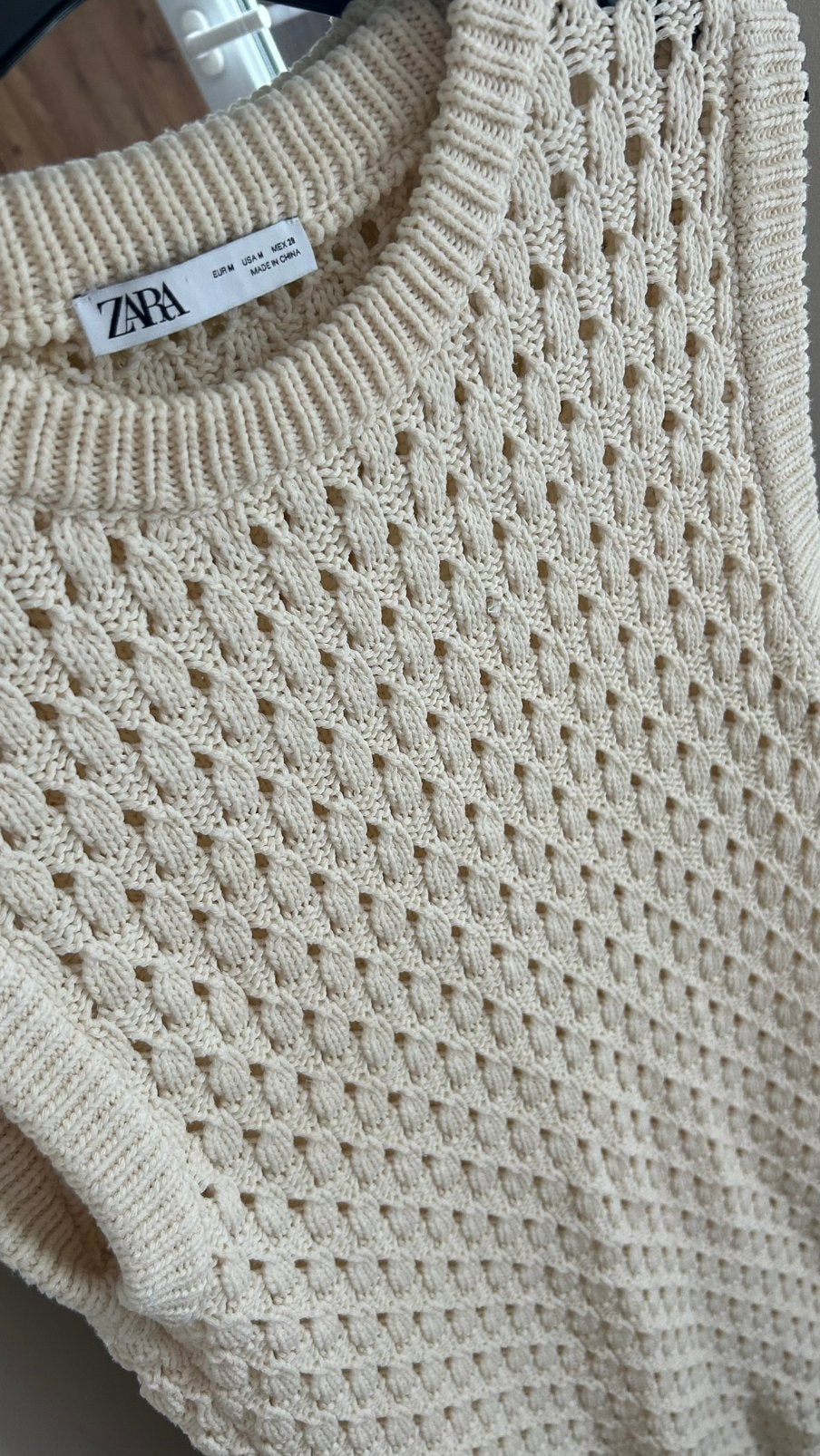 ZARA gehaakte/gebreide jurk – nieuw, nooit gedragen, Kleding | Dames, Ophalen, Zo goed als nieuw, Maat 38/40 (M), Beige