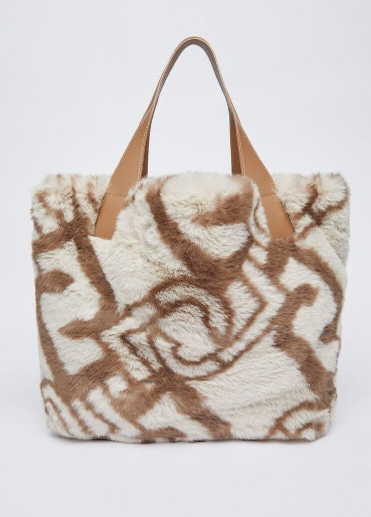 Liu Jo grote handtas in nep bont, Handtassen en Accessoires, Ophalen of Verzenden, Nieuw, Beige, Handtas