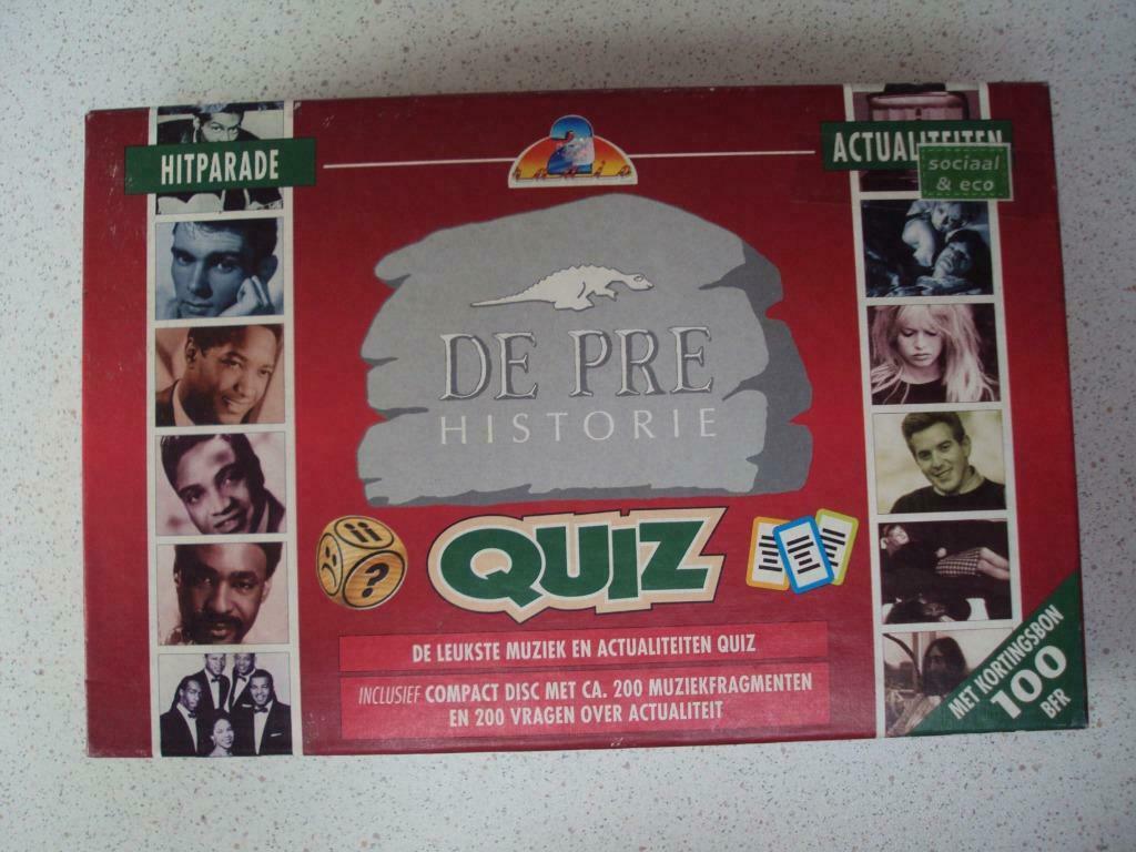 "De Pre Historie Quiz" inclusief CD met Ca 100 Muziekfragmen, Ophalen of Verzenden, Zo goed als nieuw