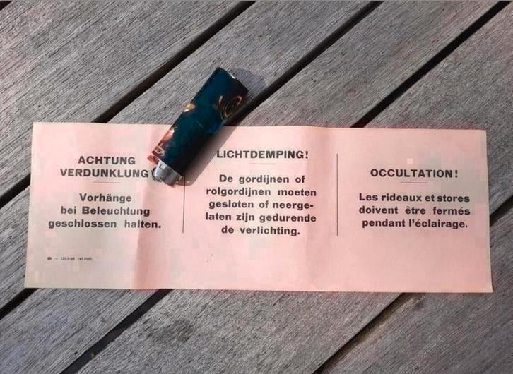 Aanplakbiljet affiche "verduistering" Duitse bezetting wo2, Verzamelen, Ophalen of Verzenden