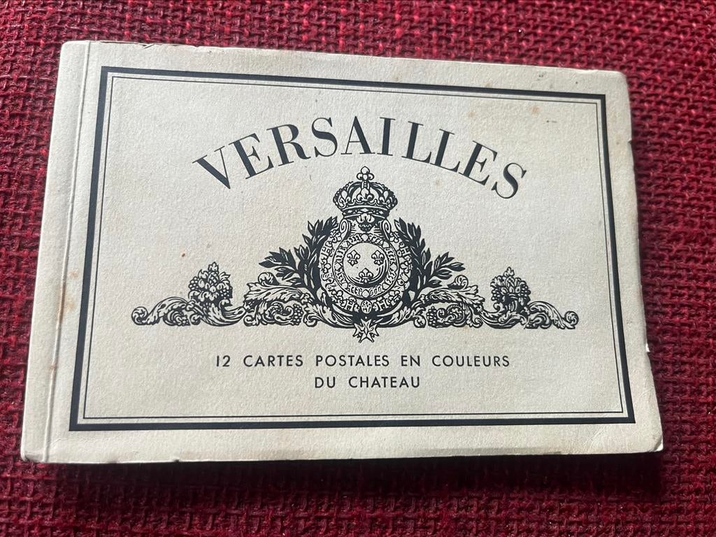 Vintage boek met 12 postkaarten Chateau Versailles Parijs, Verzamelen, Ophalen