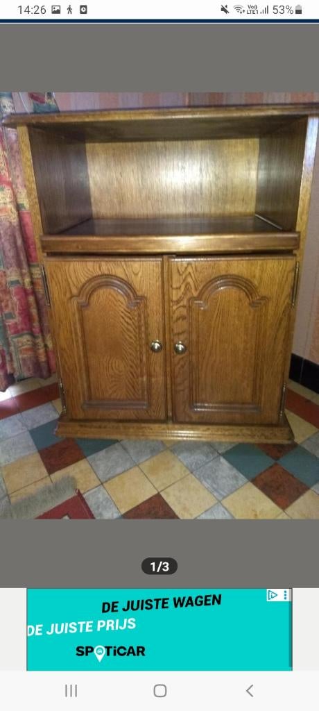 Tv-kast, Ophalen, Gebruikt, Eikenhout, 50 tot 100 cm