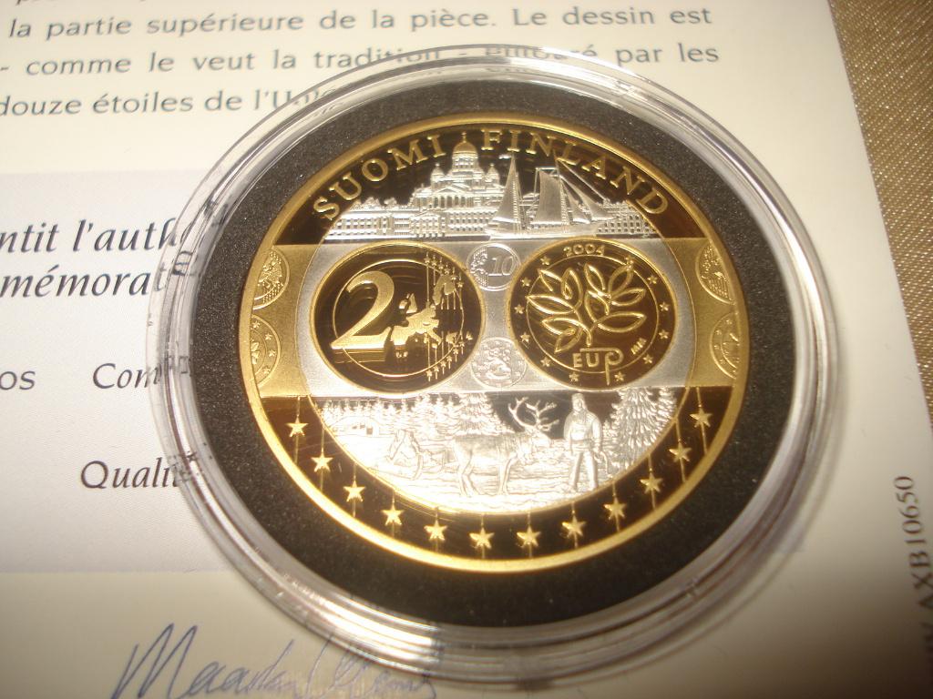 Pièce Commémorative Finlande Arg/Plaqué Or Hommage à l'Euro, Timbres & Monnaies, Monnaies | Europe | Monnaies euro, Série, Autres valeurs