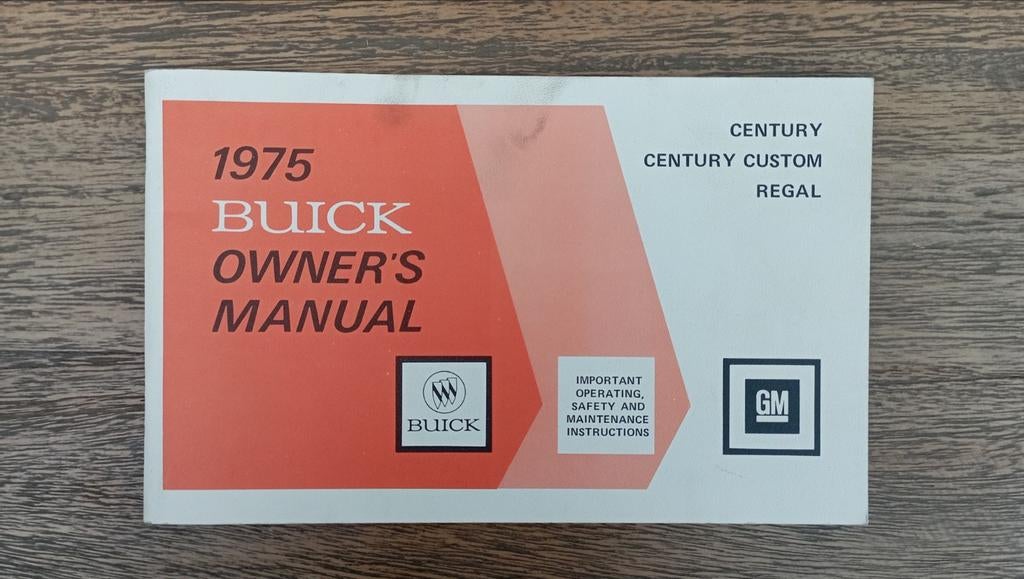 Manuel du propriétaire de la Buick 1975 Century/Century Cust, Enlèvement ou Envoi