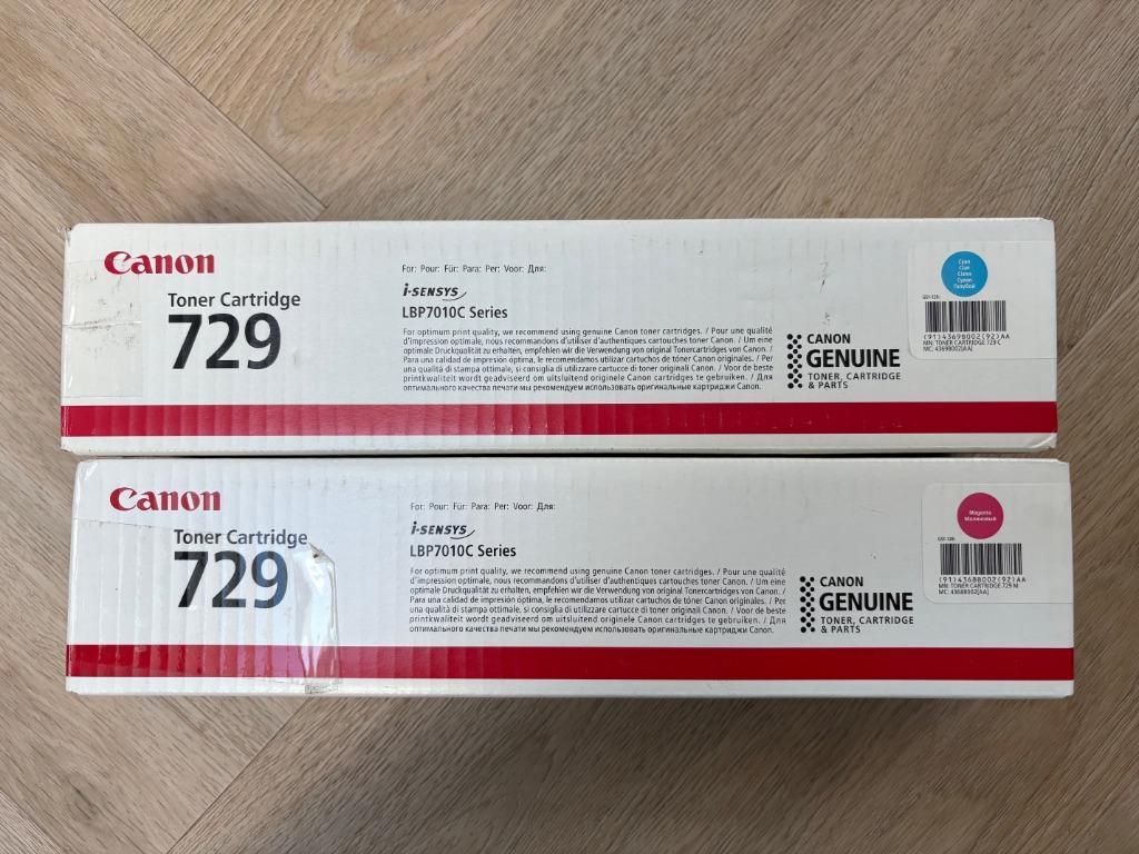 2 stuks toners Canon 729 Cyan en Magenta LBP7010C, Ophalen of Verzenden, Nieuw, Toner, Canon