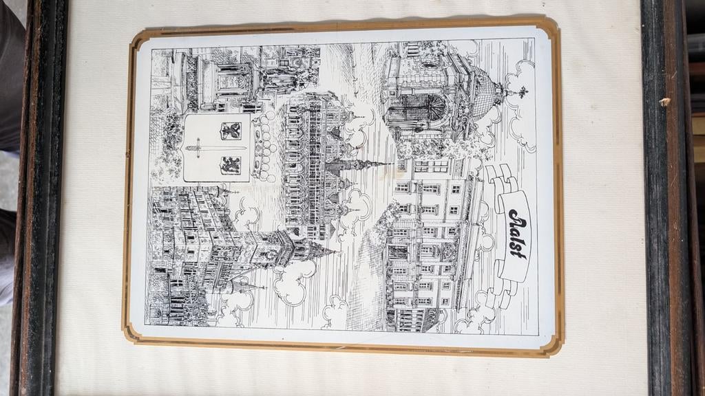 Ets over Aalst met zijn prachtige gebouwen en monumenten, Antiek en Kunst, Ophalen