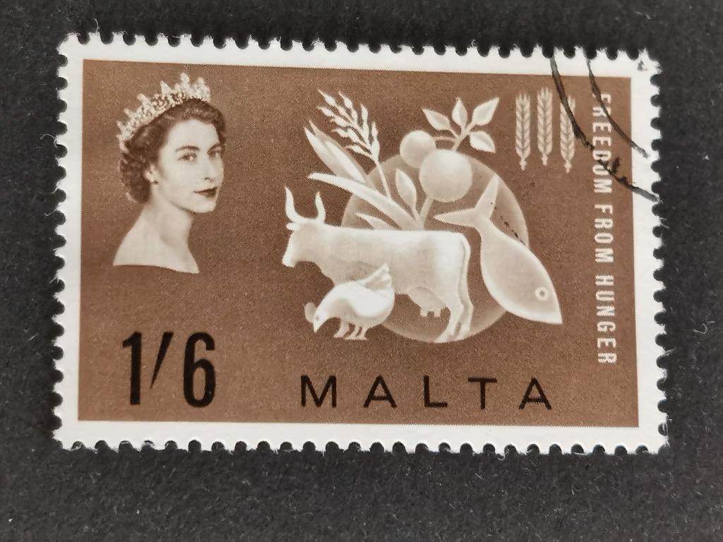 Malta 1963 - Campagne tegen honger, landbouw, veeteelt, Ophalen of Verzenden, Malta, Gestempeld