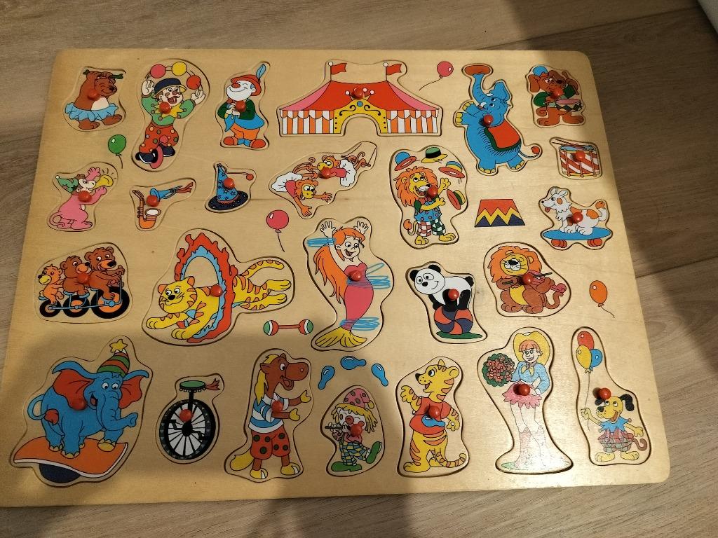 2x Grote houten puzzel, thema circus en boerderij, Kinderen en Baby's, Ophalen