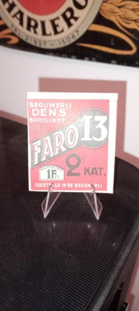 Brasserie bière étiquette Faro 13, Enlèvement ou Envoi, Comme neuf, Panneau, Plaque ou Plaquette publicitaire, Autres marques
