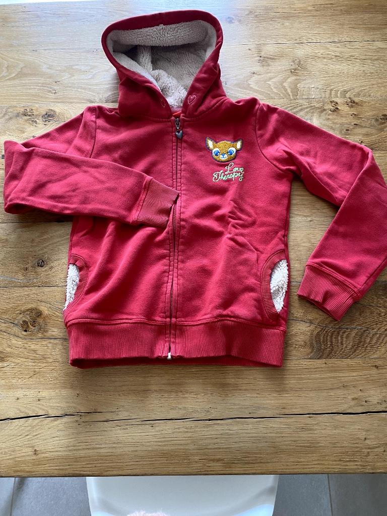 Rode cardigan met kap Love Therapy, Kinderen en Baby's, Gebruikt, Meisje, Trui of Vest, Love therapy
