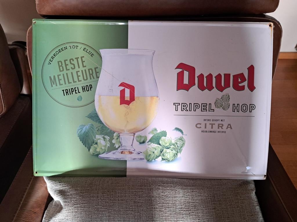 Duvel reclamebord  in ijzer40-60 cm, Verzamelen, Ophalen of Verzenden, Zo goed als nieuw, Reclamebord, Plaat of Schild, Duvel