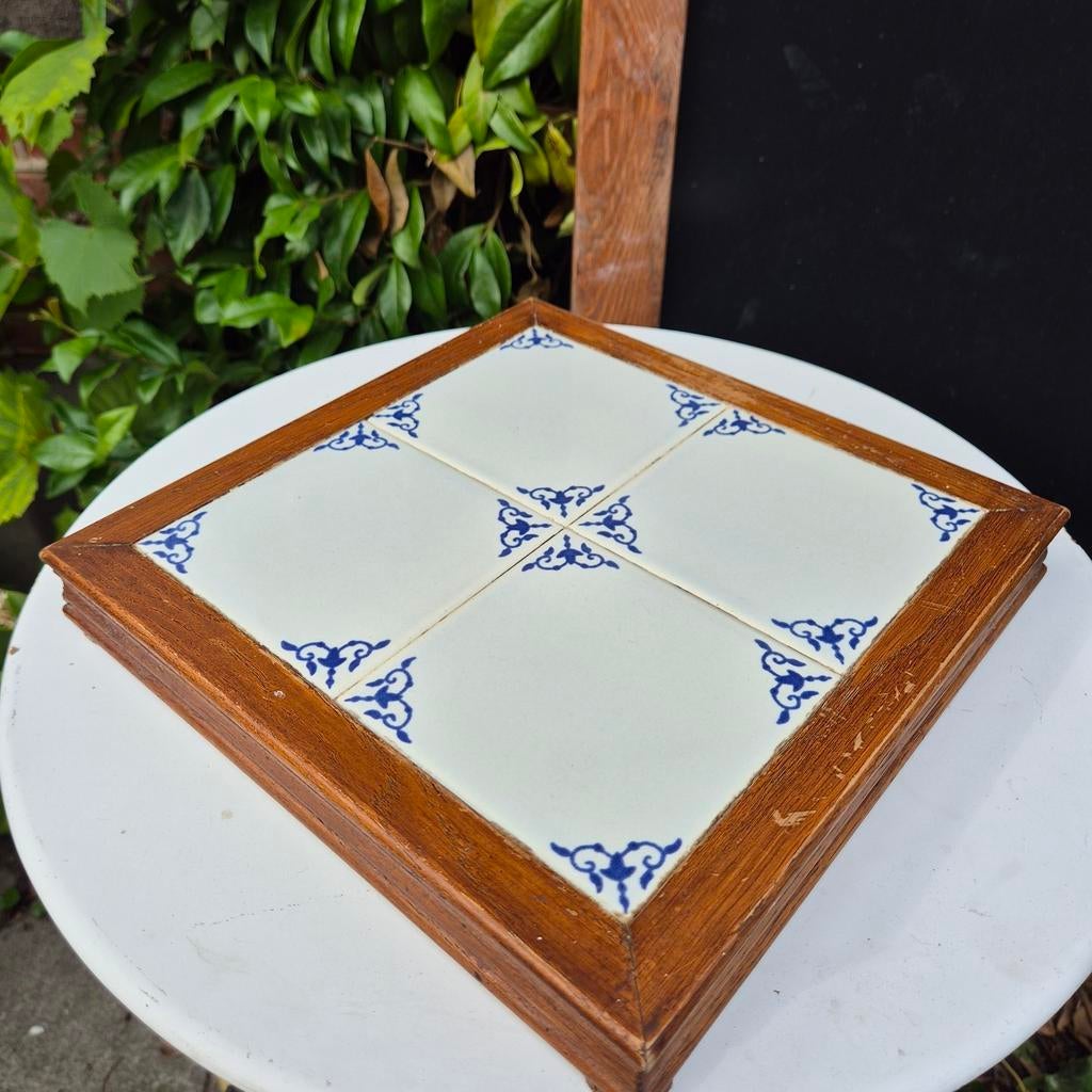 Sous-verre en carrelage bleu des années 1950, Enlèvement ou Envoi