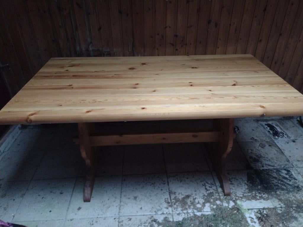 Table en hêtre bon état, Maison & Meubles, Enlèvement ou Envoi, Utilisé