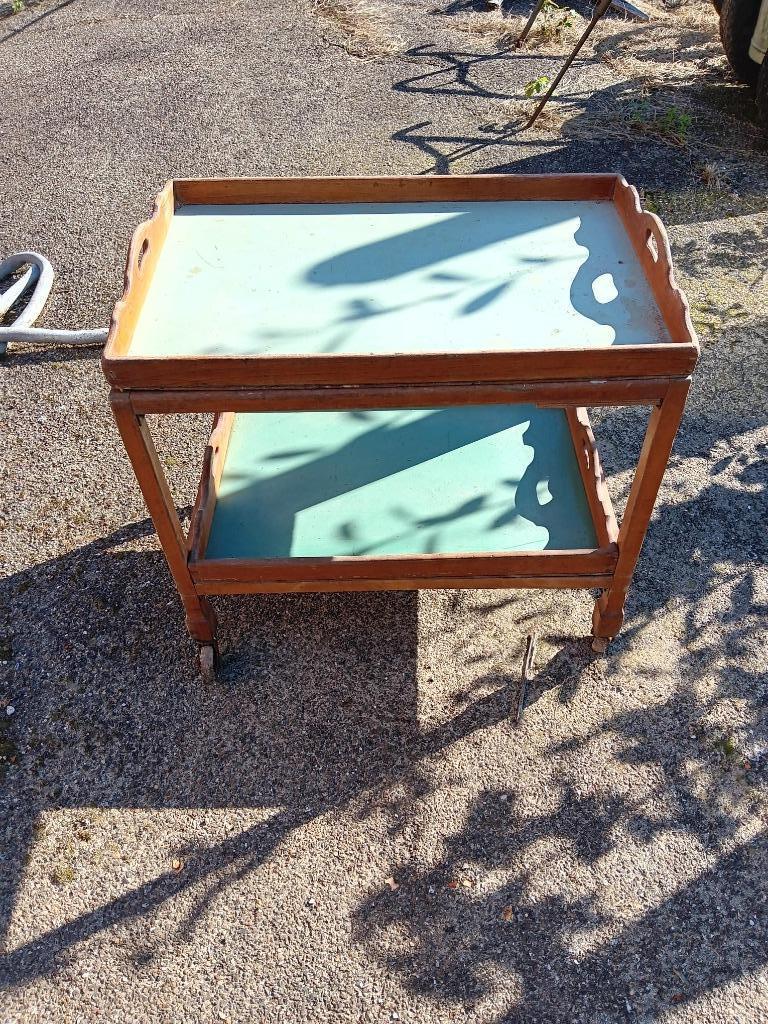 vintage houten serveerwagentje, Antiek en Kunst, Ophalen