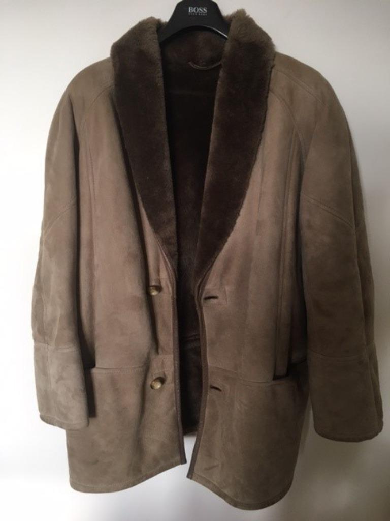 Zeer mooie warme winterjas uit schapenvacht - maat 54, Ophalen of Verzenden, Maat 52/54 (L), Beige, Selva