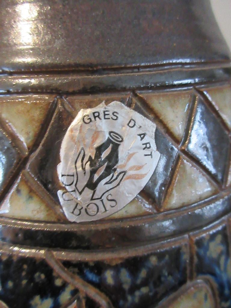 GRES D'ART DUBOIS BOUFFIOULX Vase décor égyptien artisanal, Antiquités & Art, Enlèvement