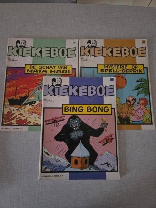 3 x kiekeboe, 1ste drukken., Merho, Ophalen of Verzenden, Zo goed als nieuw, Meerdere stripboeken