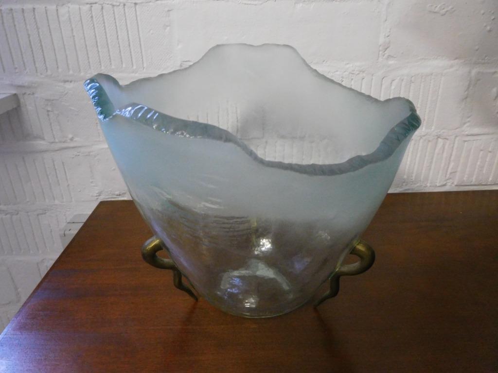 Decoratieve glazen schaal, Schaal, Rond, Ophalen of Verzenden, Glas