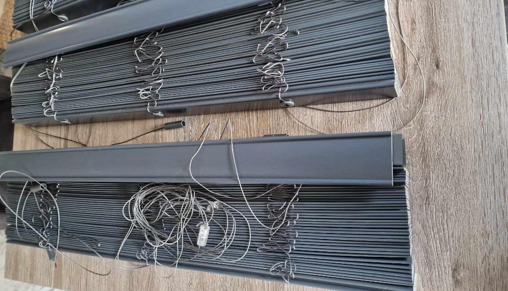 Houtlook Jaloezieën 4 stuks 82br. 180 hoog, Ophalen, Gebruikt, Grijs