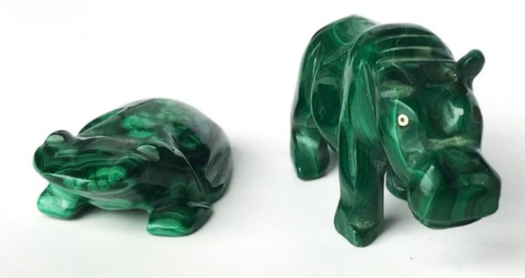 Malachite Pierre précieuse Grenouille Hippo Antique💎😍🎁, Enlèvement ou Envoi, Neuf