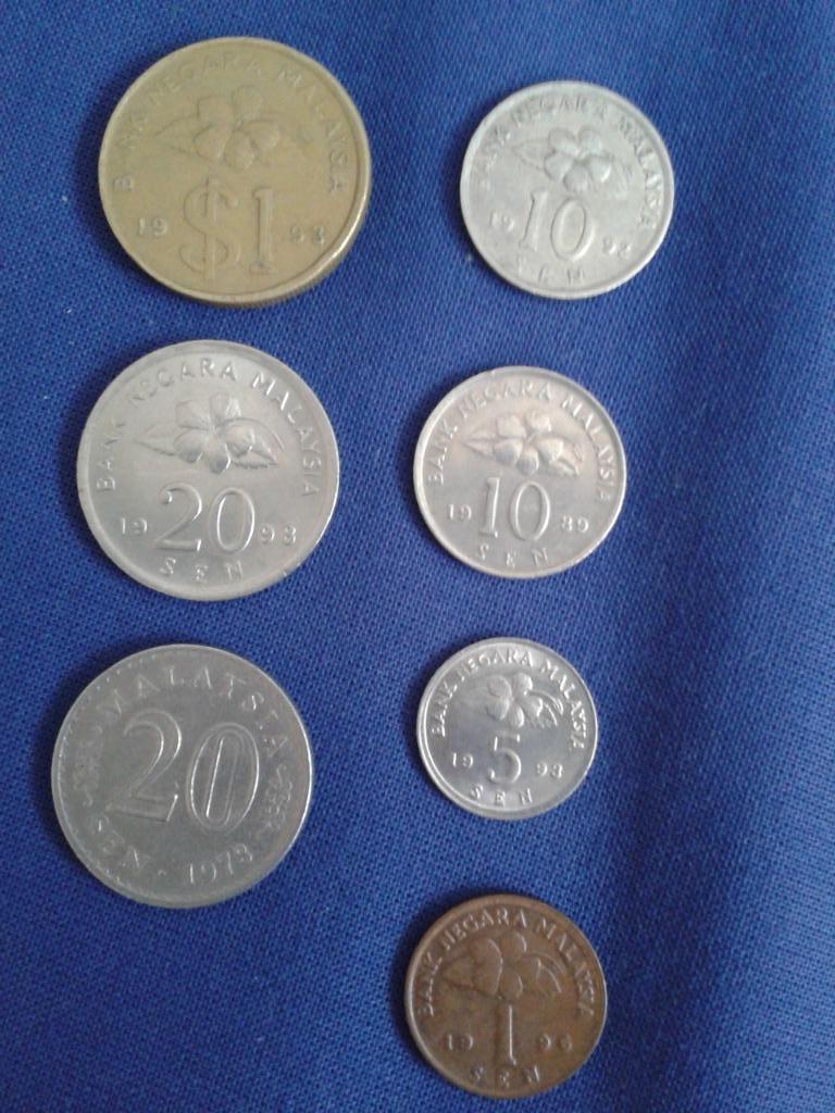 7x Oude ?  munten uit Maleisië, Postzegels en Munten, Ophalen of Verzenden