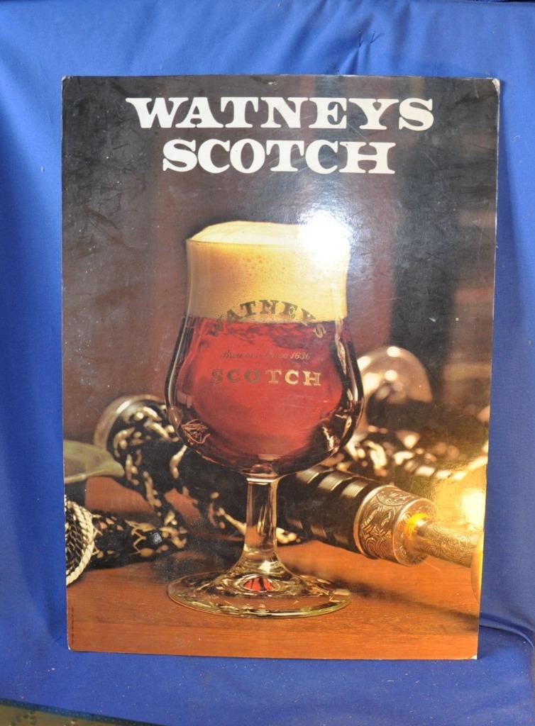 carton publicitaire watneys scotch, Verzamelen, Ophalen of Verzenden, Gebruikt, Reclamebord